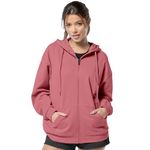 FUNKY MONKEY Women Cotton Blend - Cute Hoodies Teen Girl Winter Jacket Sweatshirts Casual Drawstring Clothes Zip Up Hoodie with Pocket (in, Alpha, L, Regular, Mauve)