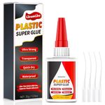 Plastic Super Glue 35g – Heavy Duty CA Glue for Plastic Repairs, Ideal for PLA, 3D Printing, Toys, ABS, PVC & DIY Projects
