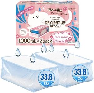 ドライ&ドライUP (DRY&DRY UP Japan) Moisture Absorber for Closet & Wardrobe, Dehumidifier Buckets for Home, Humidity Control for Storage & Small Spaces Made in Japan, Fresh Floral Scent, 2.2 LB 2 Pack
