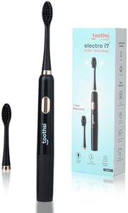 Toothsi Electro I7 Sonic Electric Toothbrush|Smart Electric Toothbrush For Men & Women|With 2 Modes & 2 Brush Heads|Ipx 7 Waterproof|Oral Care|Battery Powered|Black,Adult,1 Count