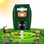 2024 Upgraded Ultrasonic Animal Repellent,Cat Repellent Outdoor Solar Animal Repeller with Motion Sensor Strobe Light Skunk Repellent Deer Repellent Raccoon Repellent Coyote Deterrent Bird Repellent