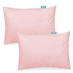 Biloban Toddler Pillowcase 2 Pack, 100% Jersey Cotton Ultra Soft Kids Pillowcase for Sleeping Fit Pillow Sized 13"x 18" or 14"x19", Envelope Style Travel Pillowcase Pink