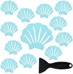 Secopad 12PCS Original Bathtub Stickers Non-Slip, River-Mussel Safety Shower Treads Adhesive Appliques with Premium Scraper