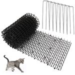 YAYODS 30CM x 4M Cat Scat Mat with Spikes, Black Plastic Cat Repellent Mat with 8Pcs U Shape Pegs, Multi Purpose Pet Deterrent Mats for Indoor and Outdoor