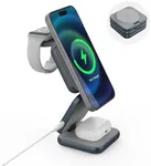 Wireless Charger 3-in-1 Charging Station,TESSAN Foldable Magnetic Travel Charger Stand Compatible with iPhone 16/15/14/13/12 Series,Watch,AirPods