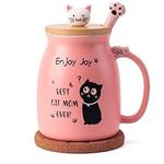 Feify Cute Cat Cup Ceramic Coffee M