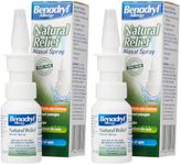 Benadryl Allergy Natural Relief Nasal Spray, Preservative Free Suitable from Birth, 15 ml (Pack of 2)