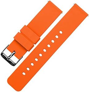 BARTON WATCH BANDS 18mm Pumpkin Orange Soft Silicone Quick Release - Gunmetal Grey Buckle