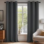 Deconovo Blackout Curtains for Living Room, Room Darkening Curtain Panel for Bedroom, Thermal Insulated Window Curtain, 2 Panel, Dark Grey, 42 W x 84 L Inch Long Curtain