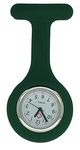 Silicone Nurse FOB Watch Tunic Brooch for Doctors, Paramedic, Chefs Analog Quartz Movement (Dark Green)