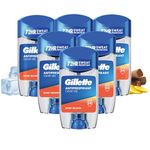 Gillette Sport Triumph Antiperspirant Deodorant Roll On for Men, Clear Gel Stick, 6 x 70ml, 72HR Sweat Protection Anti-White Marks