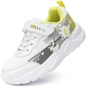 Kids Tennis Shoes for Boys and Girls Lightweight Breathable Athletic Gym Sport Sneakers for Hiking Running Outdoor Activity Little Kid Size 11 White