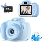 Goopow Mini Kids Camera Toys for 3 4 5 6 7 8 Year Old Girls Boys, Toddler Children Digital Video Camcorder Camera, Best Chritmas Birthday Festival Gift for Kids - 32G SD Card Included