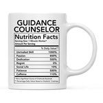 Andaz Press Funny 11oz. Ceramic Coffee Tea Mug Thank You Gift, Guidance Counselor Nutritional Facts, 1-Pack