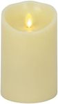 Luminara Flameless Pillar Candle (3.5"x5")- Moving Flame LED Battery Operated Lights with Unscented Real Wax - Scalloped Top - Remote Sold Separately (Ivory)
