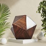 DnU Avenue Handmade Rosewood Cremation Urn for Human Ashes, Decorative Geometric Shape Funeral Urns for Adults, Burial/Funeral, Memorial Keepsake, Upto 200 Cu/In (Without Engraving, Large 8x8x8 Inch)