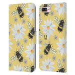 Head Case Designs Bees Watercolour Insects Leather Book Wallet Case Cover and Matching Wallpaper Compatible With Apple iPhone 7 Plus/iPhone 8 Plus