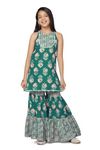 Fashion Dream Girls Cotton Blend Printed Kurta And Sharara Set|Girls Kurta And Sharara Set|Ethnic Set For Girls(FDGSET00278 TRQ 40_Turquoise_13-14Yrs)