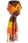 UMIPUBO Men's Scarves Classic Cashmere Wool Touch like Scarf Plaid Tartan Reversible Check Tassel Ends Solid Long Winter Scarf