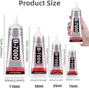 B7000 Super Glue 2-Pack, 15ml – Industrial Adhesive for Crafts