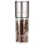 Gulex® Pepper Grinder Set Pepper Mill, Salt Grinder Refillable, Adjustable Coarseness Black Pepper Grinder, Stainless Steel Sea Salt Shaker with Ceramic Rotor(salt and pepper not included)