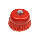 Nylon Filament Abrasive Wire Brush - Cup Nylon Abrasive Brush Wheel Pile Polymer-abrasive Angle Grinder Tool (1 piece 115* M14,P80,4.5Inch)