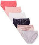 Amazon Essentials Women's 6-Pack Cotton High Cut Bikini Underwear, Stars & Dots, M