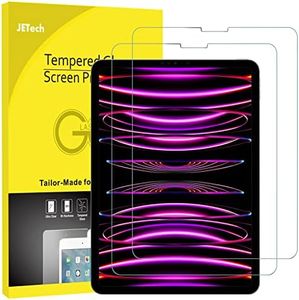 JETech Screen Protector for iPad Pro 11-Inch (2022/2021/2020/2018 Model), iPad Air 5/4 2022/2020 10.9-Inch, Face ID Compatible, Tempered Glass Film, 2-Pack