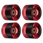 PATIKIL 60mm Longboard Wheels with Bearings ABEC-9, 4 Pack Street Wheels for Skateboards Cruiser Wheel Replacement 80A, Clear Red