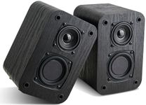 RIOWOIS Passive Bookshelf Speakers for Home Theater Surround Sound, Home Desktop Stereo Speakers with Crisper Sound and Classic Wood Grain for Record Player/Computer/TV, Wall Mountable, One Pair.