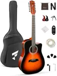 Fesley 12 String Guitar: 42" Full Size Acoustic Electric Guitars for Beginners Adults, Spruce Top Guitarra Acustica, Cutaway Guitar Bundle with Gig Bag, Picks, Strings, Strap, Gloss, Sunburst