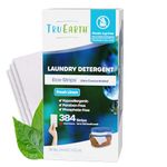 Tru Earth Eco-Strips Laundry Detergent Strips 384 Loads. No Plastic Packaging, Ultra-Concentrated, Pre-Measured Strips, Easy Storage. For Machine & Hand Washing, Fresh Linen