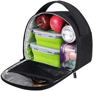 Gloppie Bolsa de Almuerzo, Lonchera Aislada Urban Food Para Hombres & Mujeres, Bolsa Térmica Porta Alimentos Para Caja Bento, Contenedores de Almuerzo para Adultos, Bolsa de Enfriamiento Panal Negro