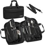 BQKOZFIN Chef Knife Bag, 17 Slots Knife Storage Case for Professional Chefs, Knife Carrying Case with Multiple Pockets, Knife Carrier Travel Bag for Knives & Kitchen Utensils, Black (Small)