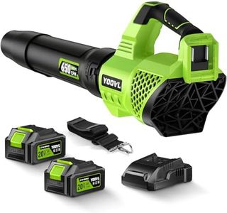 Leaf Blower Cordless, 650CFM Electric Leaf Blowers with 2 x 5.2Ah Batteries and Charger, 3 Speed Modes, 1 x Adjustable Shoulder Strap, Powerful Blowers for Lawn Care, Patio, Dust, Blowing Leaves