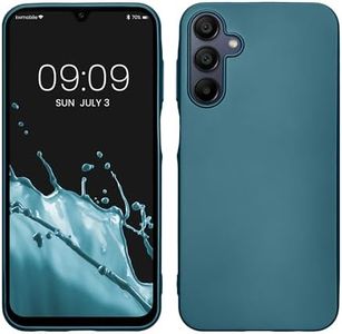 kwmobile Housse Compatible avec Samsung Galaxy A15 5G Coque - Housse de téléphone Protection Souple en TPU - Bleu métal