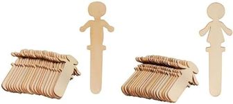 Juvale 100-Pack Wooden People Shaped Craft Sticks, 5.8 x 2 x 0.1 Inch for DIY Arts and Crafts Projects, Crafting Supplies