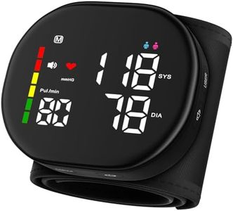 Double love Wrist Blood Pressure Monitor for Home Use - Upgraded Large LED Screen, Dual User 240 Memories with Carrying Case, Voice Broadcast, Adjustable bp Cuff (13.5-19.5cm) - Black