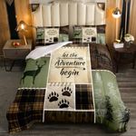 Buffalo Check Plaid Quilt Queen Size,Hunting Wild Animals Deer Bear Bedding Set for Kids Boys Men,Rustic Pine Trees Nordic Boho Arrow Duvet Insert Woodland Adventure Cabin Comforter Set,3 Pieces