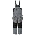 Striker Men's Hardwater Durable Windproof Water-Resistant Outdoor Ice Fishing Bib with Sureflote Flotation Technology, Gray/Black, Medium