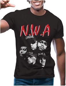 Swag Point Men’s Graphic T Shirts – 100% Cotton Casual Streetwear Hipster Hip Hop Tshirts Short Sleeve Print Tops NWA-BLK XL, Black, X-Large