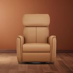 The Sleep Company Luxe Pro Massager Motorised Recliner | SmartGRIND Reviva-Luxe Massager Technology | Zero-Gravity Motorized Recline | Revolve Upto 270⁰ | Elegant Leatherette Upholstery | Brown