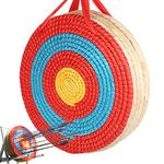 aleawol 6 Layers Solid Straw Archery Target, Traditional Hand-Made Round Straw Arrow Target 60 Pounds Hold for Shooting Bow Darts Outdoor Shooting Practice 19.7x4.7 inch