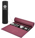 QUICK SHEL Yoga mats Exercise Mat Anti-Skid Water/Dirt Proof Lightweight easy to Carry for home and gym workouts for men women children with Carry Bag (Wine) (2X6Fts.) (8mm Thickness)