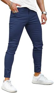 GINGTTO Skinny Jeans Men Fashion Designer Slim Fit Stretch Waist Tapered Leg (30W x 30L, Blue2)