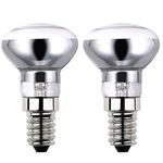 Sunnylinn 2X R39 E14 25W Lava Lamp Bulbs 240V, Small Edison Screw SES Reflector Spot Lava Lamp Bulbs Dimmable, SES Warm White 2600K Energy Saving R39 Spotlight Halogen Bulbs (Silver Base).