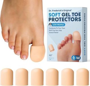Dr. Frederick's Original Soft Gel Toe Protectors for Men & Women - 6 Pieces - Toe Caps for Foot Pain Relief - Toe Sleeves for Ingrown Toenails, Corns, Calluses, Blisters - Medium - Beige