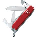 Victorinox Recruit Swiss Army Knife, Medium, Multi Tool, 10 Functions, Blade, Can Opener, Red