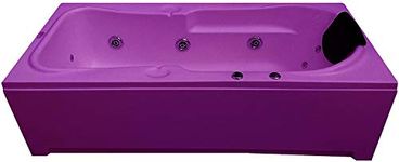 MADONNA Rex Massage Acrylic Bath Tub with Front Panel and Side Panel with Whirlpool Massage and Back Massage (Magenta)