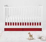 Bacati Crib/Toddler Ruffles or Skirt, Solid Red